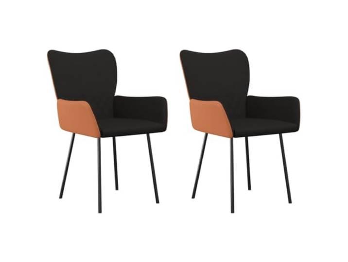 KKgypkn Esszimmerstuhl 2er Set Schwarz Stoff Kunstleder Atmungsaktiv, Schmutzabweisend, Ergonomisch Gepolstert, Metallrahmen