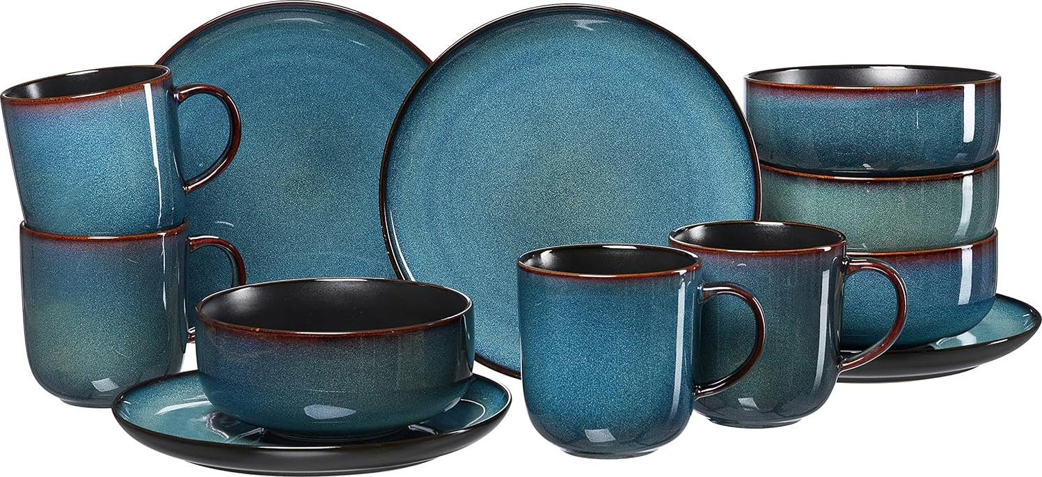 Bali 12-delige ontbijtset, blauw