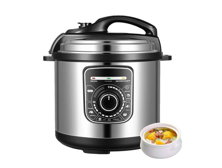 Cuisinière électrique multifonction 10 en 1, 6L, avec fonction de réservation 24h, cuiseur lent, cuiseur à riz, wok, pour gâteaux, yaourts, etc., noir