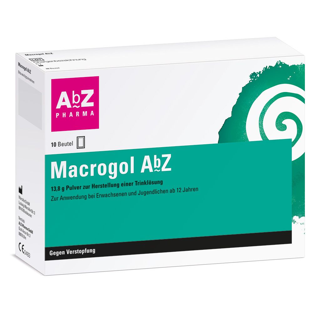 Macrogol AbZ Plv.z.Her.e.Lsg.z.Einnehmen 10 St Pulver zur Herstellung einer Lösung zum Einnehmen