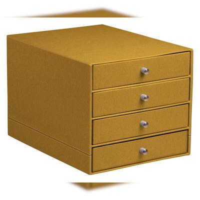 Rhodiarama Schubladenbox mit 4 geschlossenen Laden, Kunstleder, 24,8x32 ,7x22,8cm - Gold 194568C
