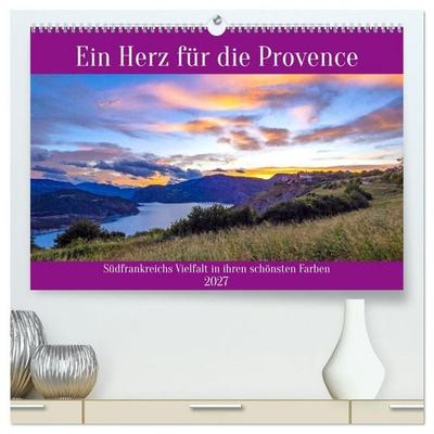 Ein Herz für die Provence (hochwertiger Premium Wandkalender 2027 DIN A2 quer), Kunstdruck in Hochglanz