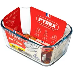 PYREX Glasauflaufform mit Henkel Air Fryer 1,5l - transparent
