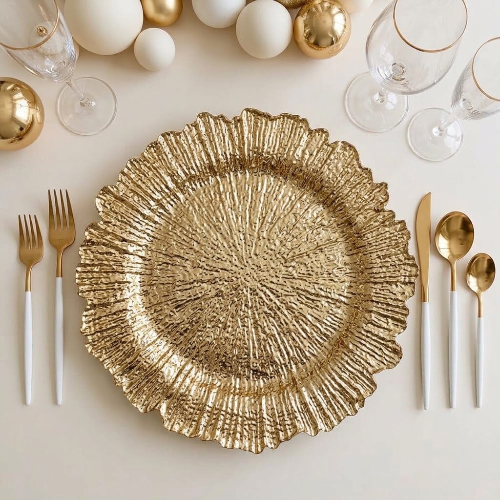 Maisie Gold Coral Charger Plate