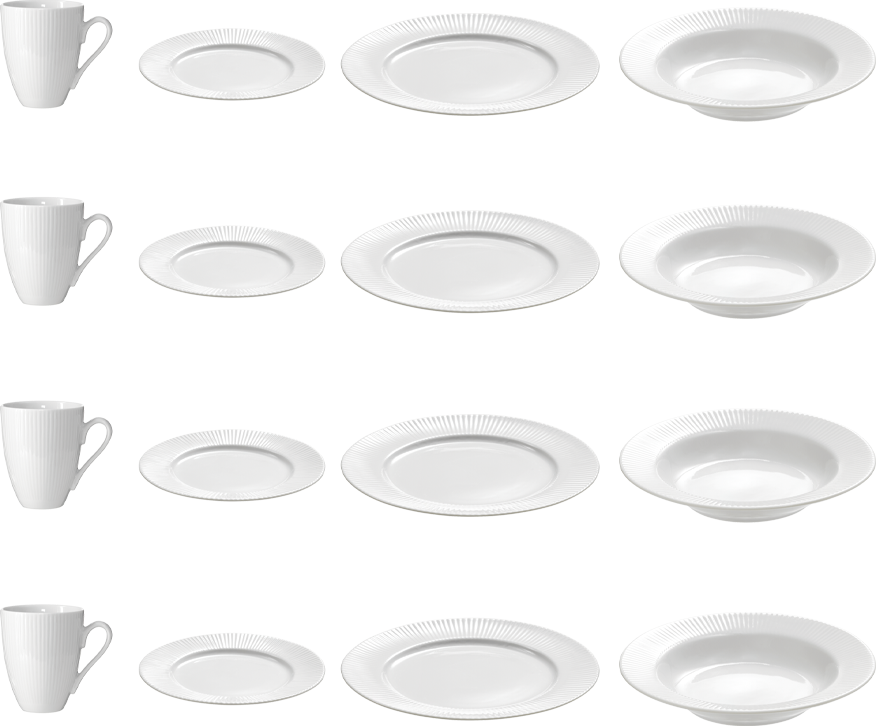 Aida Groovy Porcelæn Spisestel 16 Dele