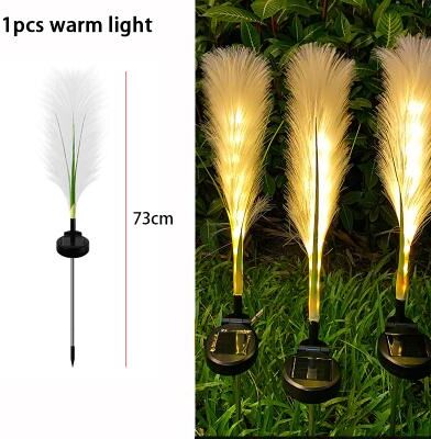 Outdoor Solar Garden Lights Solar Powered Reed Flower Stake Light, LED Solar Garden Lights Luminous, Christmas Lawn Outdoor Decoration warm Light A 1pcs
