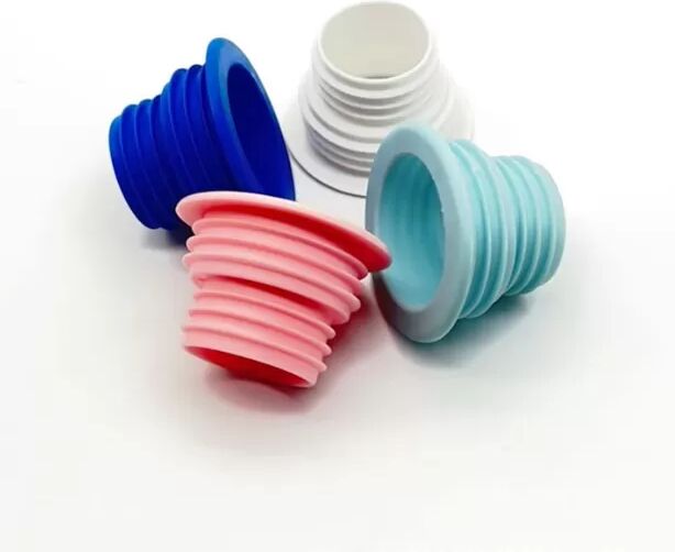 INF 5er-Pack Geruchsstopper aus Silikon für Abflussrohre Blau