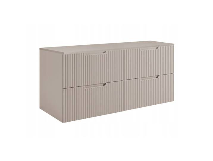 RODAN Meuble sous Lavabo 120 cm FLOW façade rainurée - avec plan de travail - Cachemire