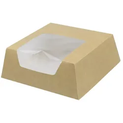 MONOUSO - SnackBox mit Fenster Kraft Braun 140x140x50mm (250 Stück)