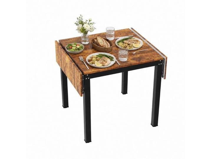 KEDIA Table de Salle à Manger Pliable Brun Bureau 120*78*75cm Rectangulaire Avec Abattants Pour Petits Espaces