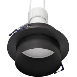 ledscom.de Deckeneinbaurahmen KRON, rund, schwarz matt, inkl. GU10 LED 630lm, warmweiß