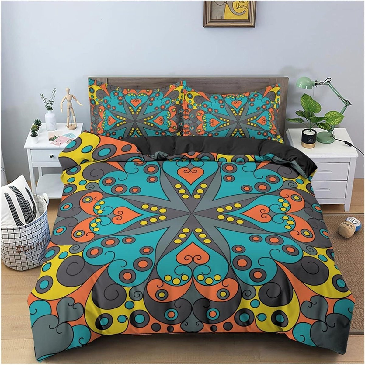 Dekbedovertrek Set met Bohemian Print voor Volwassenen - 2/3-delige Beddengoed Set - Set 4