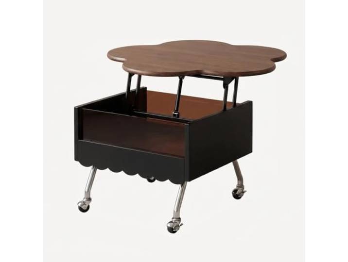 HLDJYLZS Runder Couchtisch, Höhenverstellbarer Beistelltisch für Wohnzimmer Höhenverstellbar, Mobiles Design, Kompakte Größe, Beistelltisch für Sofa, Wohnzimmer, Balkon