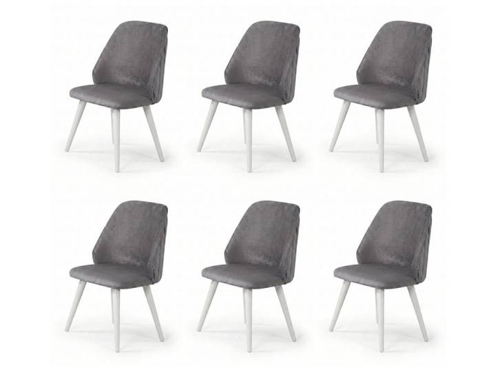 JVmoebel Esszimmerstuhl 6x moderne graue Stühle Esszimmer bequem weich neu, Made in Europa