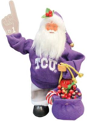 Santa's Workshop "NCAA 12"" Texas Christian Animated/Musical Santa"