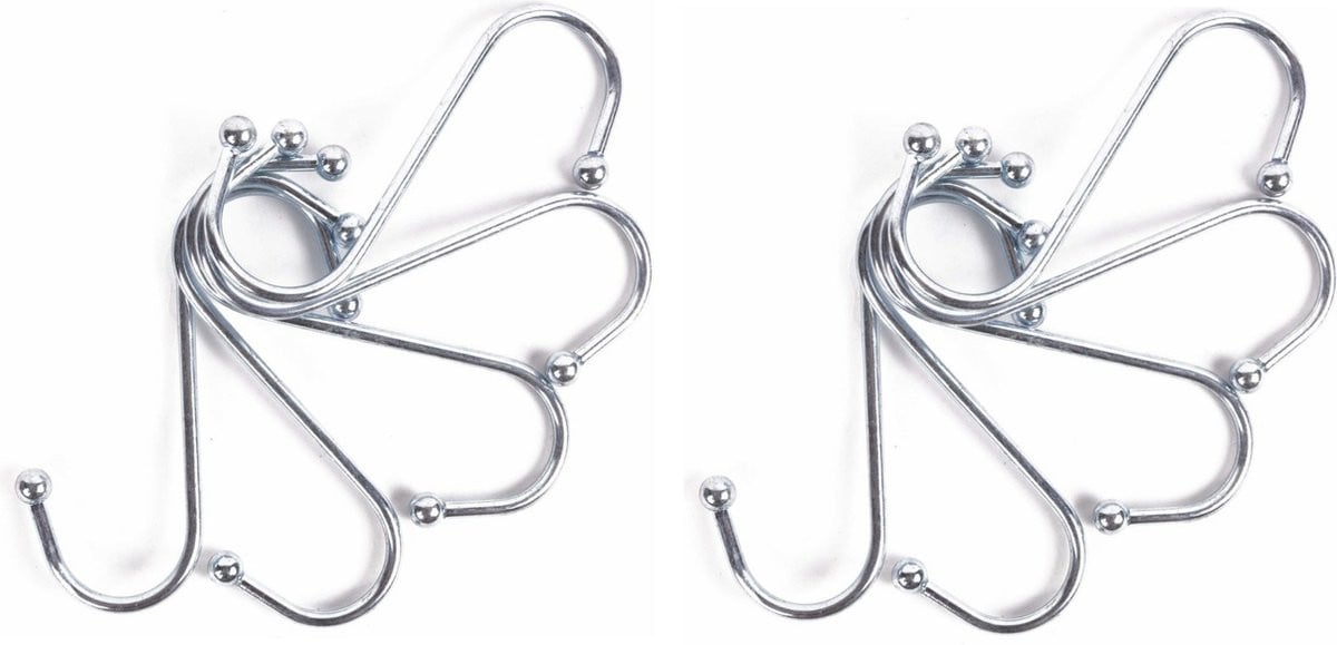 10x Benson S-haken ophanghaken van metaal, 100 mm