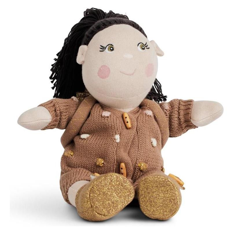 Smallstuff Doll clothing, knitted long dot cardigan, shoes and backpack - (40010-47) (40010-47)