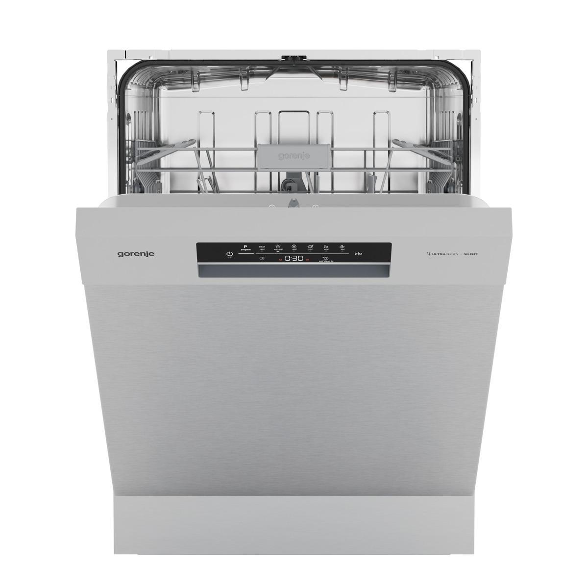 Gorenje GU642C90X Geschirrspüler, Unterbau, 60 cm, 14 Maßgedecke, Silber