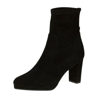 High-Heel-Stiefelette PETER KAISER "Peter Kaiser Stiefelette Veloursleder", Damen, Gr. 38, schwarz, Veloursleder, Schuhe