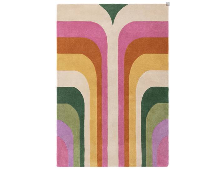 Tapis de salon moderne style rétro multicolore 120x170 cm