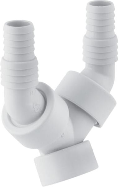 Geberit Doppelwinkelschlauchtülle 152767111 1", zwei Rückstauklappen, weiß