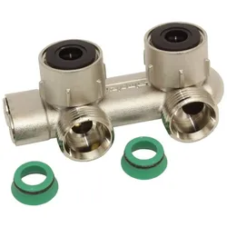 Simplex Umlenkstück E2/50 mit Absperrung für Heizkörper 3/4 Zoll AG, Eckform vernickelt
