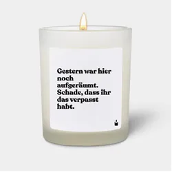 Chatty Candles, Duftkerzen, Duftkerze Woody Gestern war hier noch aufgeräumt. Schade, dass ihr das verpasst habt.