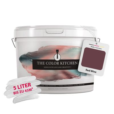 Wand- und Deckenfarbe A.S. CRÉATION "Seidenmatt Innenfarbe THE COLOR KITCHEN", rot (tck7013 rot wine), 5 l 5ml, Farben, für Wohnzimmer Schlafzimmer Flur Küche, versch. Rottöne