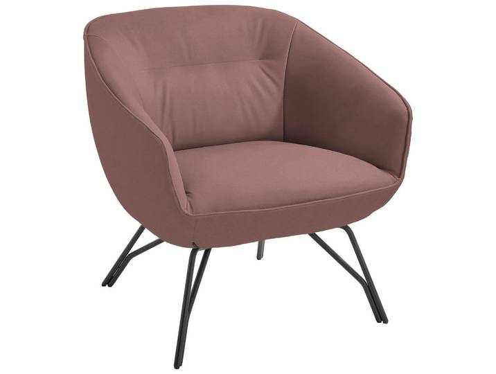 Joop! Cocktailsessel, Beere, Metall, Echtleder, Rauleder, Rindleder, 76x80x73 cm, Blauer Engel, Goldenes M, Emas, Fußauswahl, Lederauswahl, Stoffauswahl, Wohnzimmer, Sessel, Ledersessel