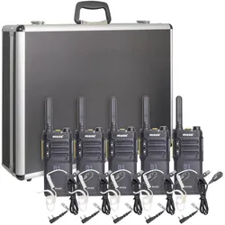 Maas Elektronik Team-Set PT-375 KEP-24-VK 150111 PMR-Handfunkgerät 5er Set, Walkie Talkie, Schwarz