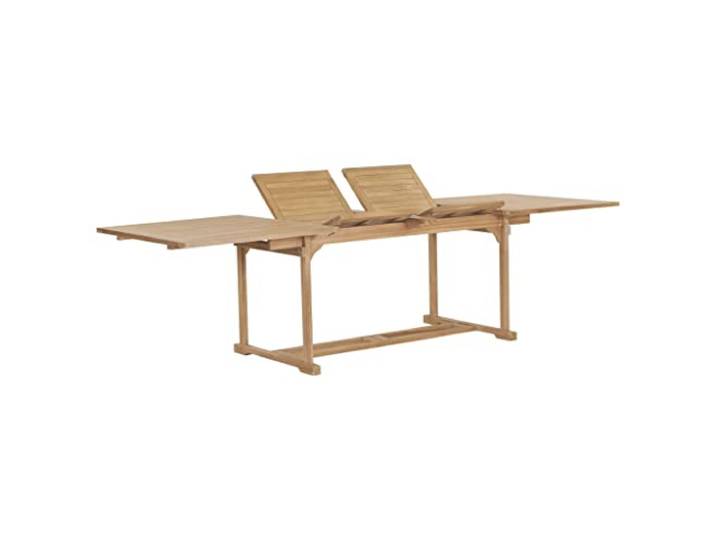 KPOUTRFG Garten-Ausziehtisch 180-280x100x75 cm Massivholz Teak Wetterfest, Langlebig, Sonnenschirm-Loch, Einfacher Aufbau, Für Terrasse Und Garten
