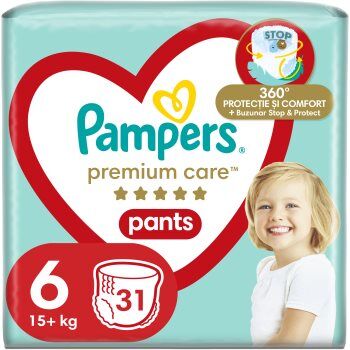 Pampers Premium Care Pants Size 6 fraldas-cueca descartáveis 13 - 19 kg 31 un.. Premium Care Pants Size 6
