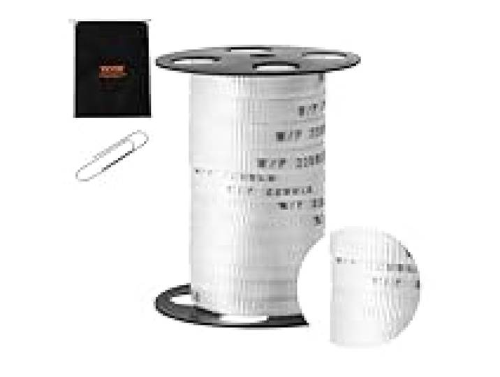 VEVOR Ruban de Traction en Polyester, 33 m x 1,6 cm, Corde Plate, capacité de Traction 998 kgf, Ruban Sangle imprimée pour Emballage, Jardinage, électricité Commerciale, travaux de conduits, Blanc