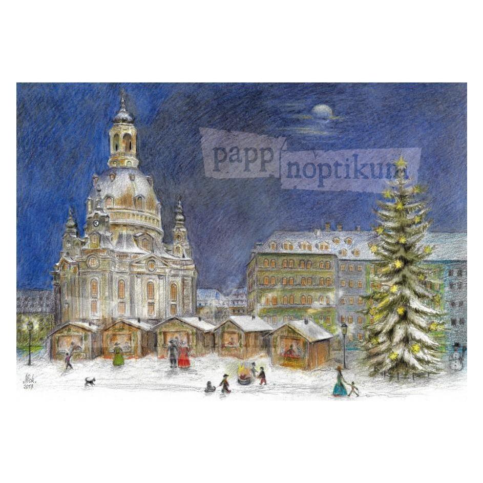 Pappnoptikum 1007 - Dresden - Weihnachtsmarkt Frauenkirche (Adventskalender) (1007)