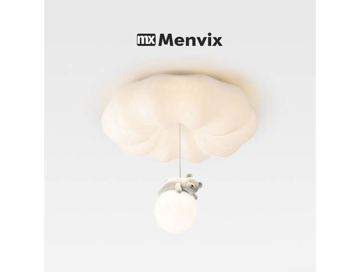 Menvix Bear Cream Plafonnier moderne Simple Lampes murales d'intérieur pour salon Chambre - Décoration d'éclairage de style 2025