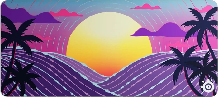 QcK XXL - Neon Sunset, Gaming-Mauspad lila/mehrfarbig