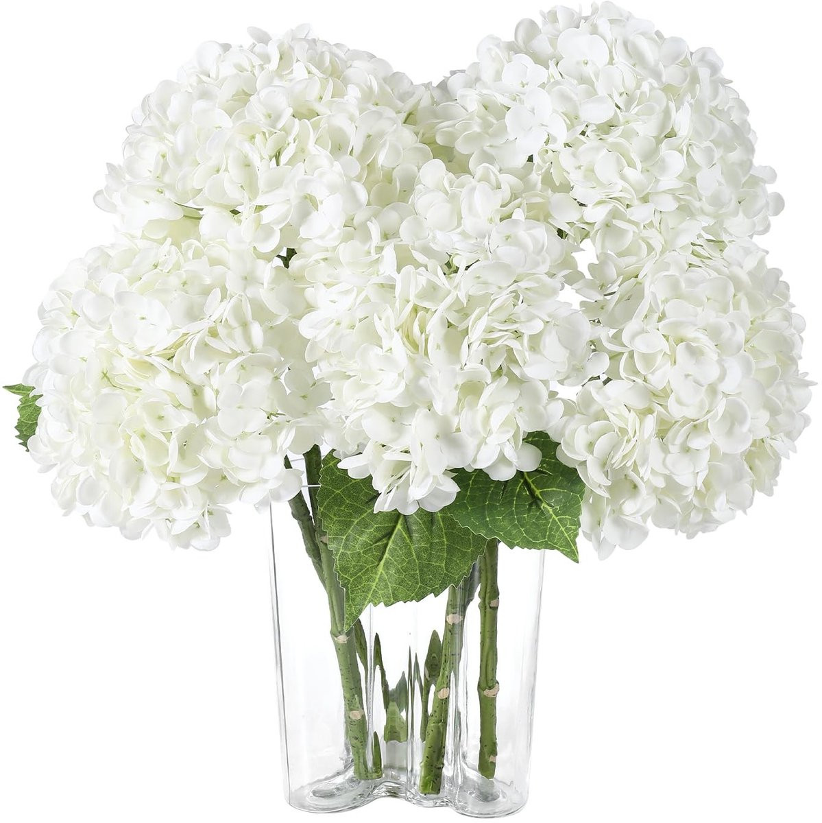 Omgoods Hortensia Kunstbloemen Real Touch - 3 Stuks - Decoratief Boeket