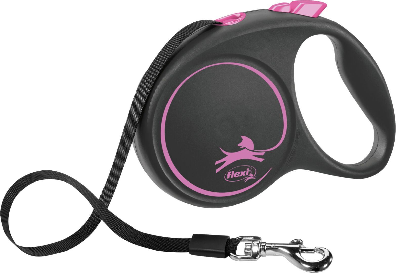 TRIXIE flexi BLACK DESIGN, Gurt, L: 5 m, pink