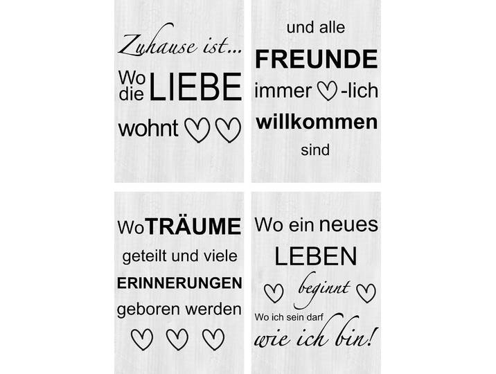 Poster ARTLAND Wo die Liebe wohnt 1-4 , grau (farbe bild(er): grau), B:29,7cm H:42cm, Bilder, Poster, Bilder Set, 4tlg., ohne Rahmen