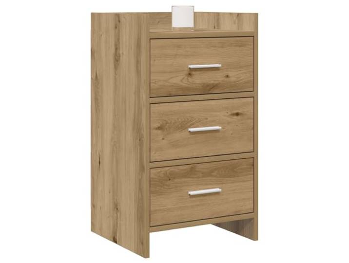 KFGWERSTY Nachttisch Artisan-Eiche 40 x 36 x 70 cm Holzwerkstoff 3 Schubladen mit Metallgriffen, fürs Schlafzimmer, 40 x 36 x 70 cm, 15, 2 kg, Holzwerkstoff