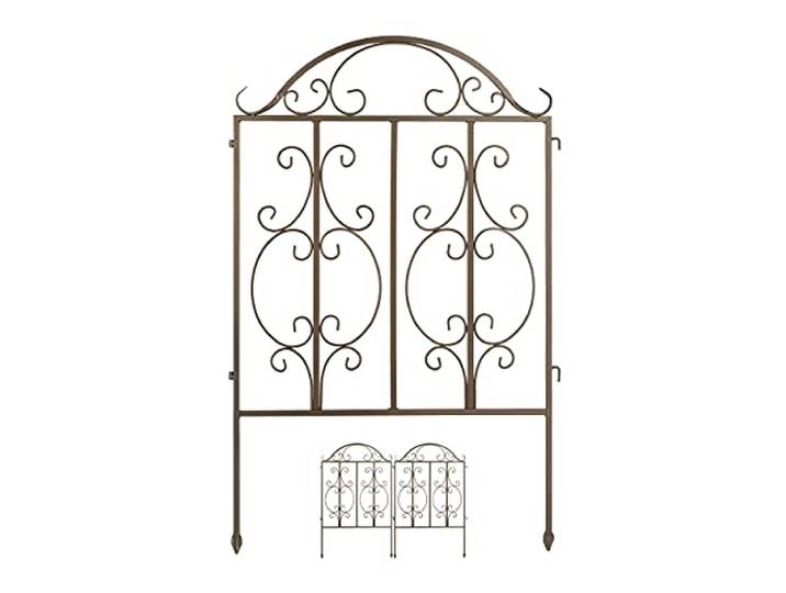 Relaxdays Clôture de Jardin en Acier\, système d’emboîtement 3 pièces\, Bordure décorative\, HxL : 98 x 63\,5 cm\, Bronze