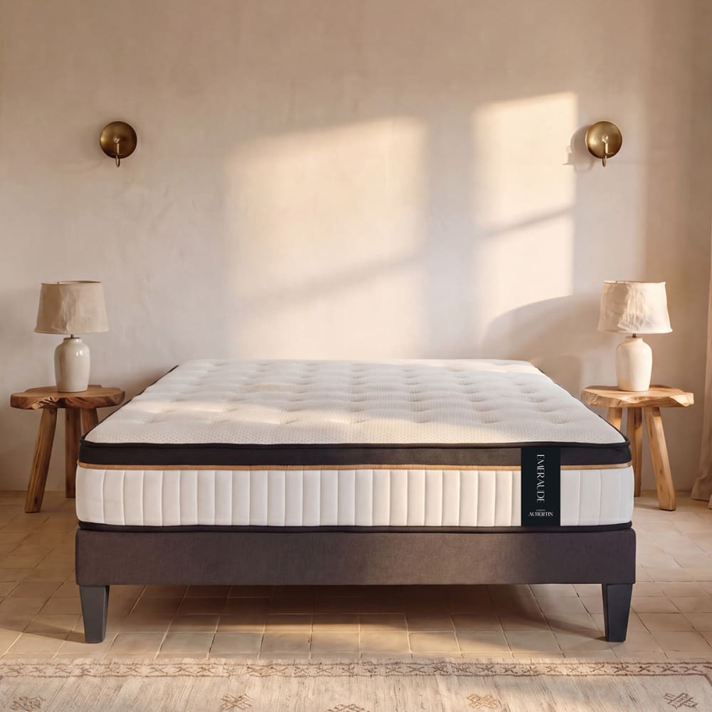 Maison Aubertin Matelas mémoire h24 200x200 Blanc 200x24x200cm