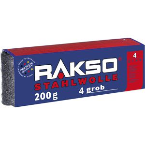 RAKSO Stahlwolle 010406, grob 4, zum Reinigen und Schleifen, 200g