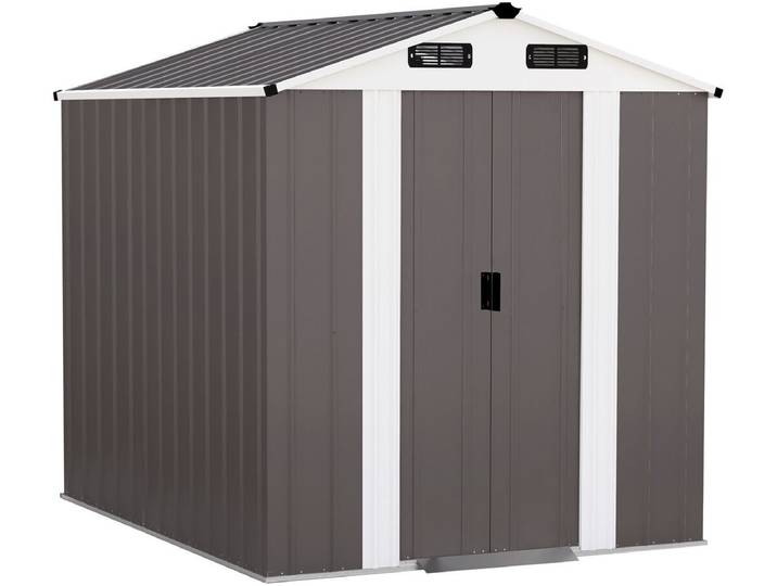 Abri de jardin métal Dallas - 4,12 m² - Taupe