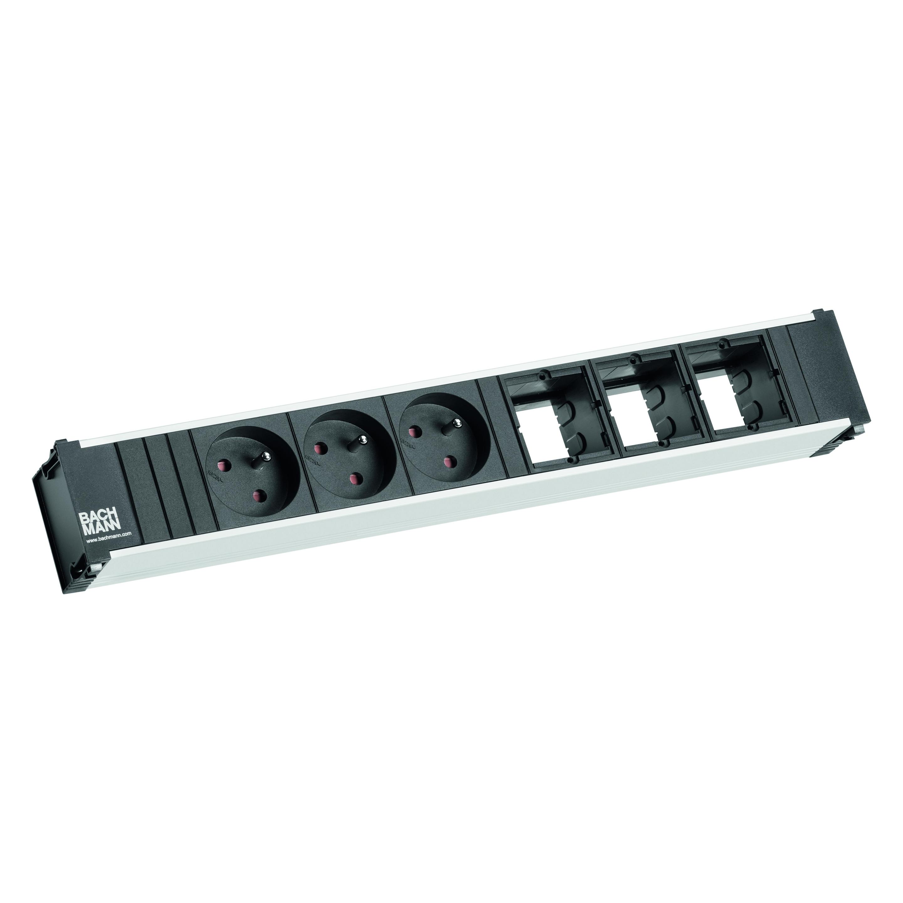Bachmann CONI - Steckdosenleiste - Eingabe, Eingang GST18i3 - Ausgangsanschlüsse: 3 (Fren (3x, CEE 7/3, CEE 7/5) (912.012)