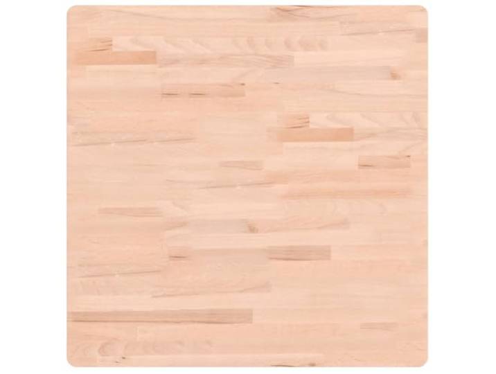 GHVBNMF Tischplatte 70x70x2,5 cm Quadratisch Massivholz Buche Robuste Ersatztischplatte aus unbehandeltem Buchenholz mit abgerundeten Ecken für Esszimmer, Küche und Gastronomie.