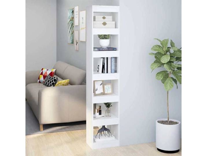 Bibliothèque séparatrice de pièce 40 x 30 x 198 cm coloris blanc