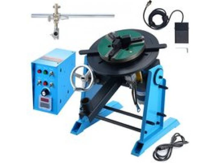 VEVOR Schweißdrehtisch 80 W Schweißpositionierer 1-12 U/min Manipulator 30 kg(Horizontal)/15 kg(vertikal) Drehtisch 0–90° Neigungswinkel KD200-Dreibackenfutter zum Schneiden, Schleifen, Montieren