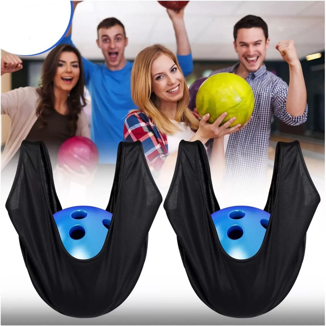 INF Bowlingball-Reinigungsbeutel – Polyester Mikrofaser Polier- und Reinigungsbeutel für Außeneinsatz, 53cm x 22cm, Schwarz