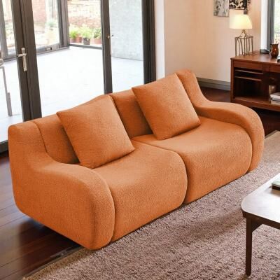 Teddy Boneless Sofa with Curved Armrests and No Assembly Required